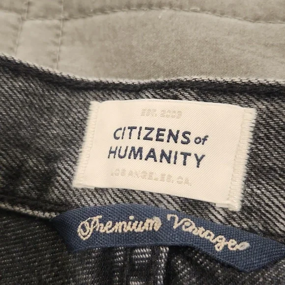 Citizens Of Humanity Grayish-black Hi-Waist Button Fly Jean Shorts Size 32! NWT! - Picture 5 of 16
